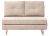 Sofa Bed 2 Seater JERSLEV Fabric Light Brown