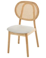 Conjunto de 2 cadeiras GAVIOTA Madeira Castanho claro/Creme_1090828