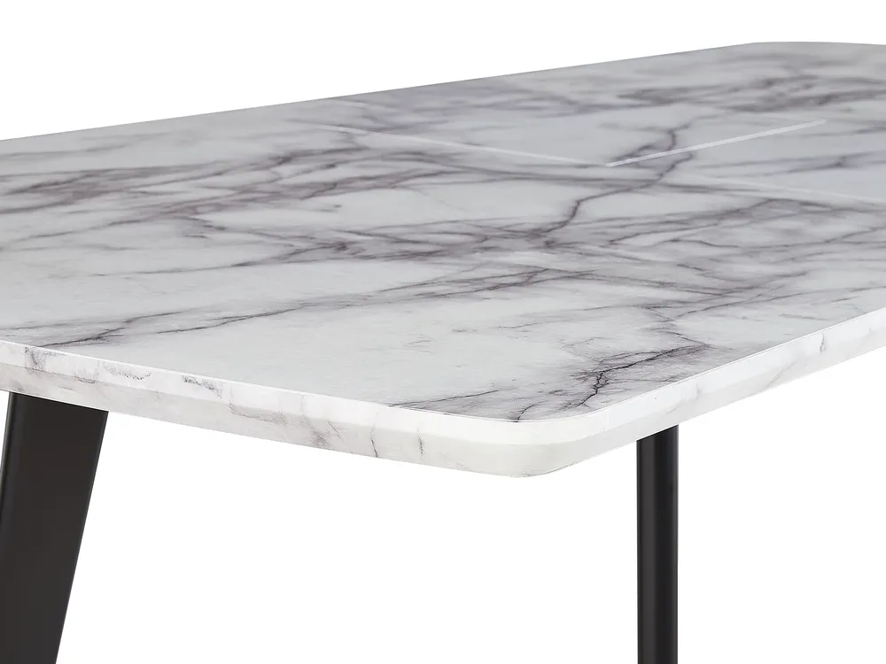 Extending Dining Table MOSBY Grey Marble 160/200 cm 90 cm_793878