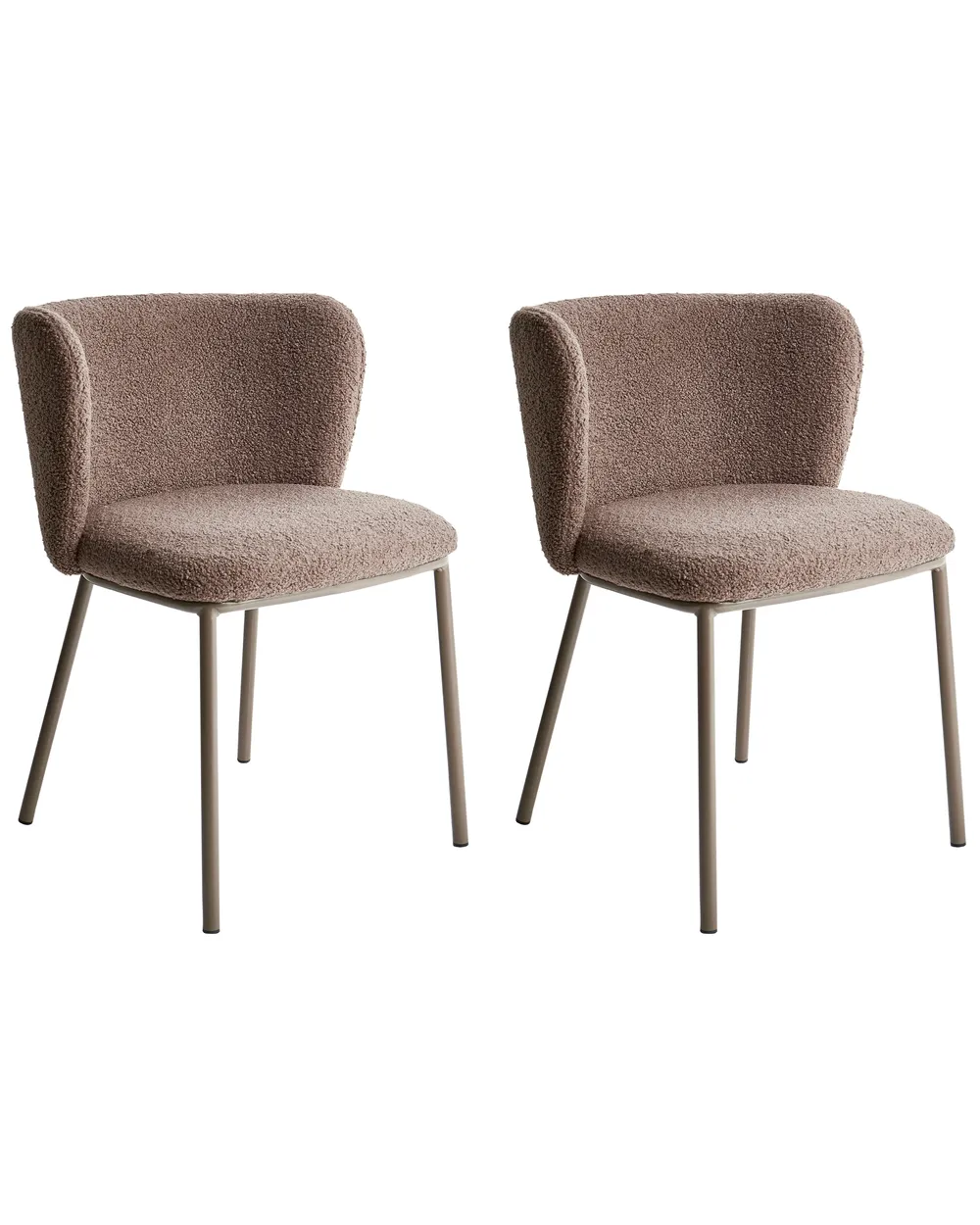 Set di 2 sedie da pranzo MINA II Bouclé Marrone chiaro_954468