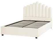 Ottoman Bed VINCENNES Velvet Off-White 140 x 200 cm (EU Double)_837360