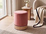 Pouf YANKTON Velluto Rosa_1174624