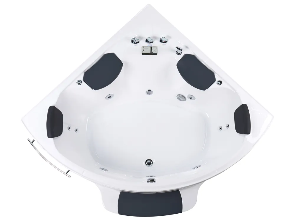 Corner Hot Tub with LED CUYABENO 2110 x 1500 mm White_1033725