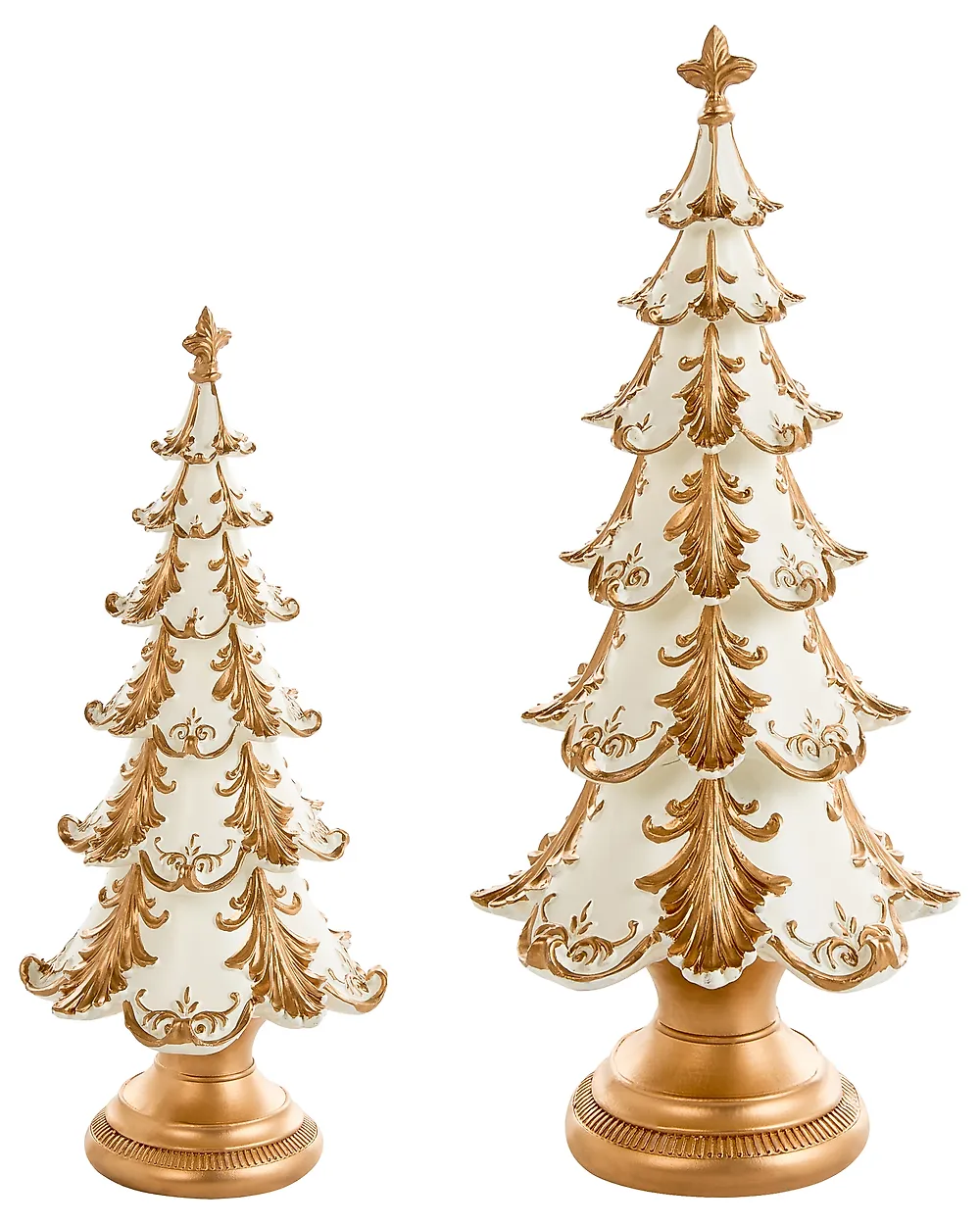 Set di 2 decorazioni natalizie HEISKA 30/42 cm Albero di Natale Oro