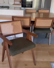 Set di 2 sedie da pranzo AVA Legno Marrone/Verde_1041748