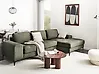 Corner Sofa KIRUNA Velvet Dark Green Left Hand