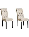 Conjunto de 2 sillas de comedor VELVA Tela Arena