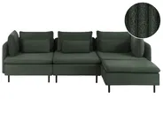 Modular Corner Sofa 3 Seater EGERIS Corduroy Dark Green Left Hand_1067143