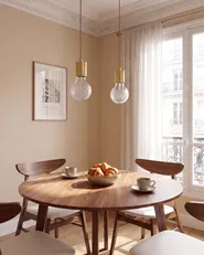 Lot de 2 lampes suspendues ANZA Verre Doré_1149287