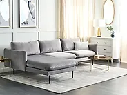 Sofá esquinero VINTERBRO Terciopelo Gris Derecha_1183016