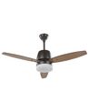 Ventilatore da soffitto con luce legno scuro e nero  MLAVA_781390