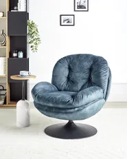 Swivel Armchair NOLVIK Velvet Dark Blue_965786