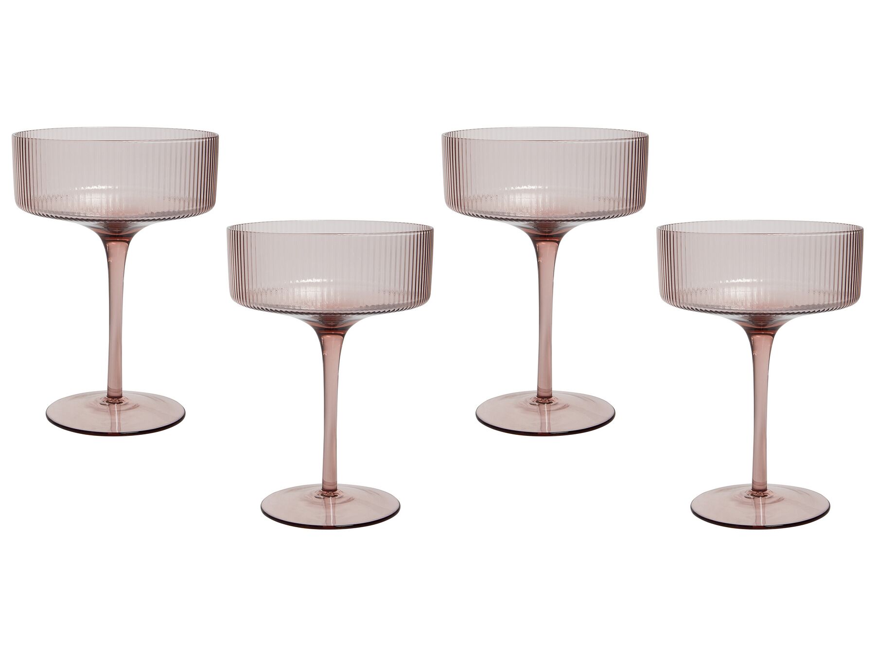 Set of 4 Champagne Saucers 33 cl Pink AMETHYST_912591