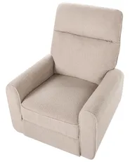 Rocking Electric Recliner Chair FOBOS Swivel Boucle Light Beige_1078712