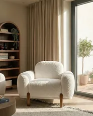 Poltrona ODNES Bouclé Bianco_1053301