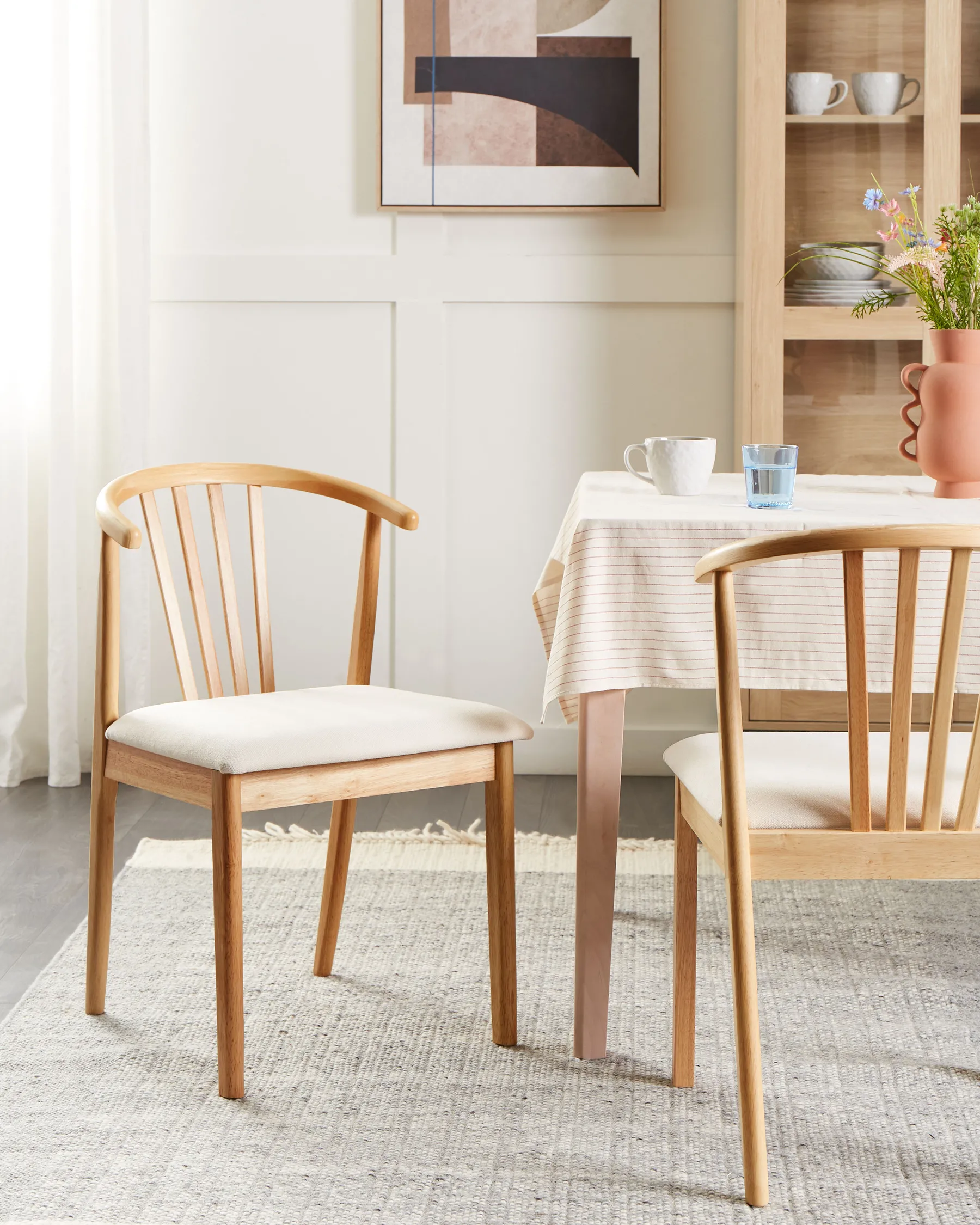 Set di 2 sedie da pranzo CRAIG Legno Marrone chiaro/Beige_926557