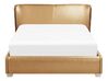 Kožená posteľ s LED osvetlením 140 x 200 cm zlatá PARIS_749023