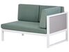 Salon de jardin 6 places en aluminium blanc avec coussins vert CASTELLA/FRATTE_929851