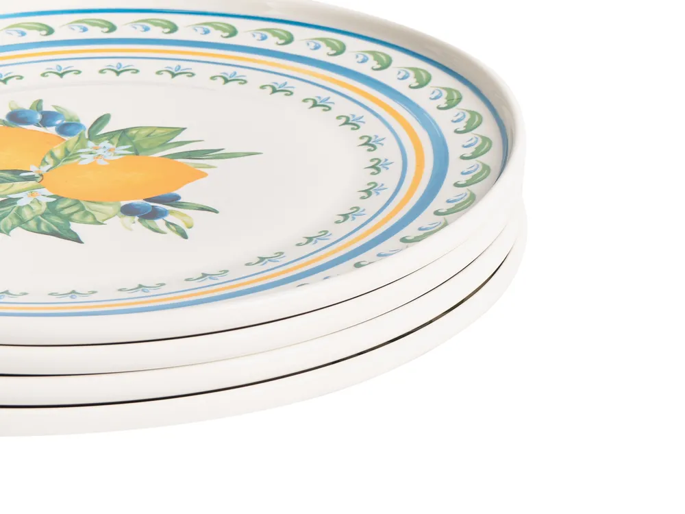 Zastawa stołowa 24-częściowa TARRAGON Porcelana Biały/ zielony_1069211