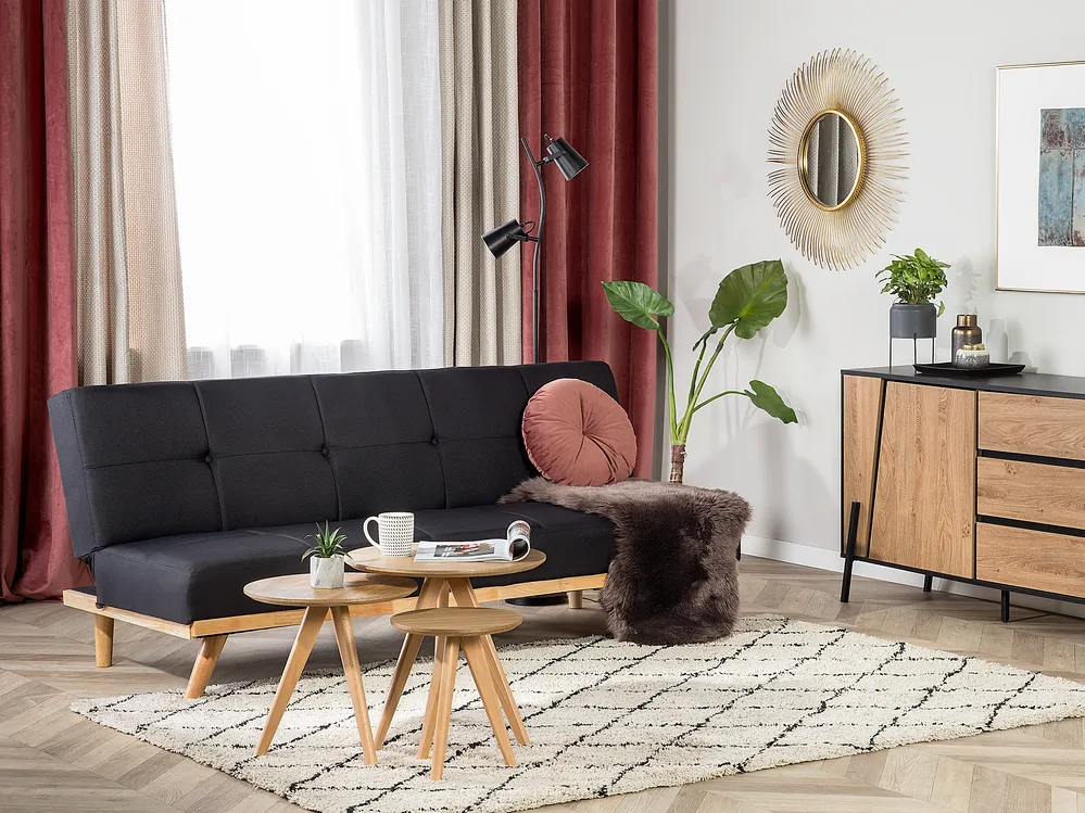 Sofa rozkładana dla 3 osób FROYA Czarny