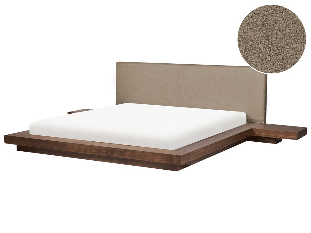 Bed Boucle ZEN 180 x 200 cm (EU Super King) Brown Ash Wood