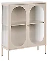 Szafka ze szklanymi drzwiami SARRE 90 cm Metal Beżowy