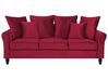 Sofa 3-seters fløyel rød BORNHOLM_748492