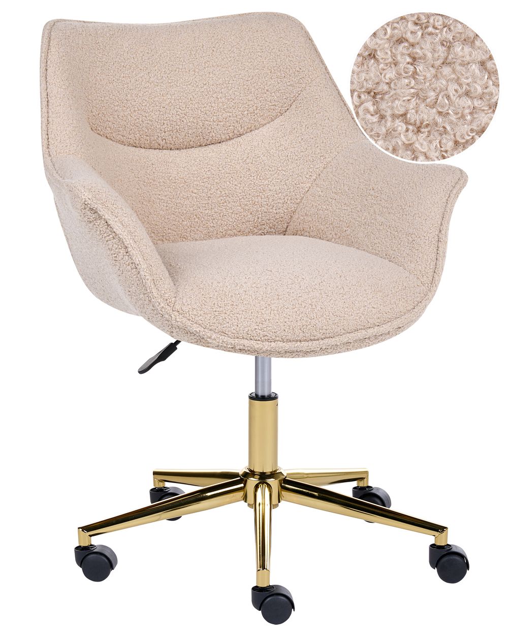 Chaise de bureau ARDELLE Bouclé Beige