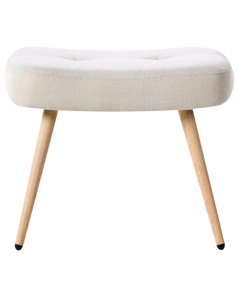 Poltrona Wingback VEJLE con poggiapiedi Tessuto Beige chiaro_913005