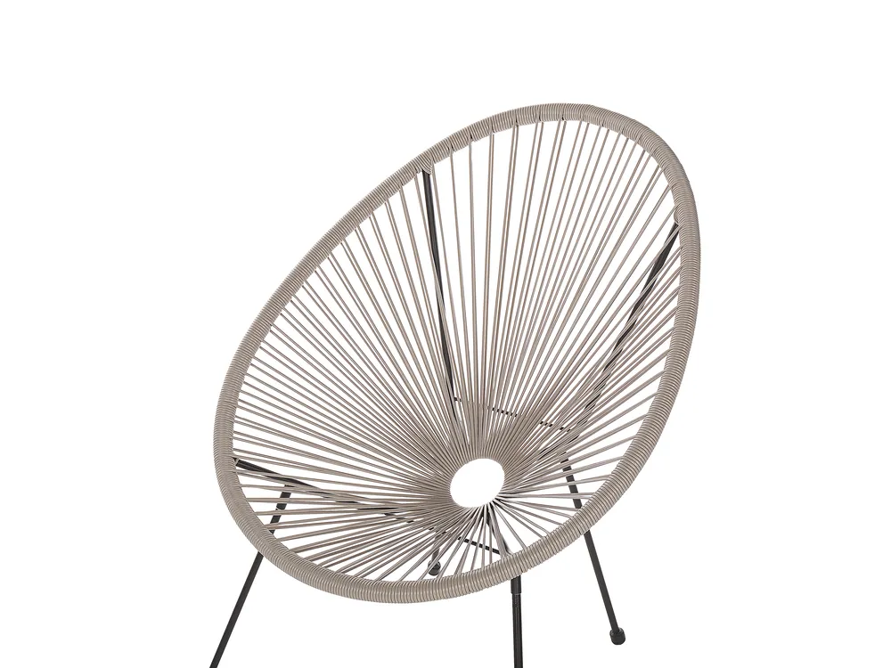 Bistro Set ACAPULCO II PE Rattan Light Grey_811576