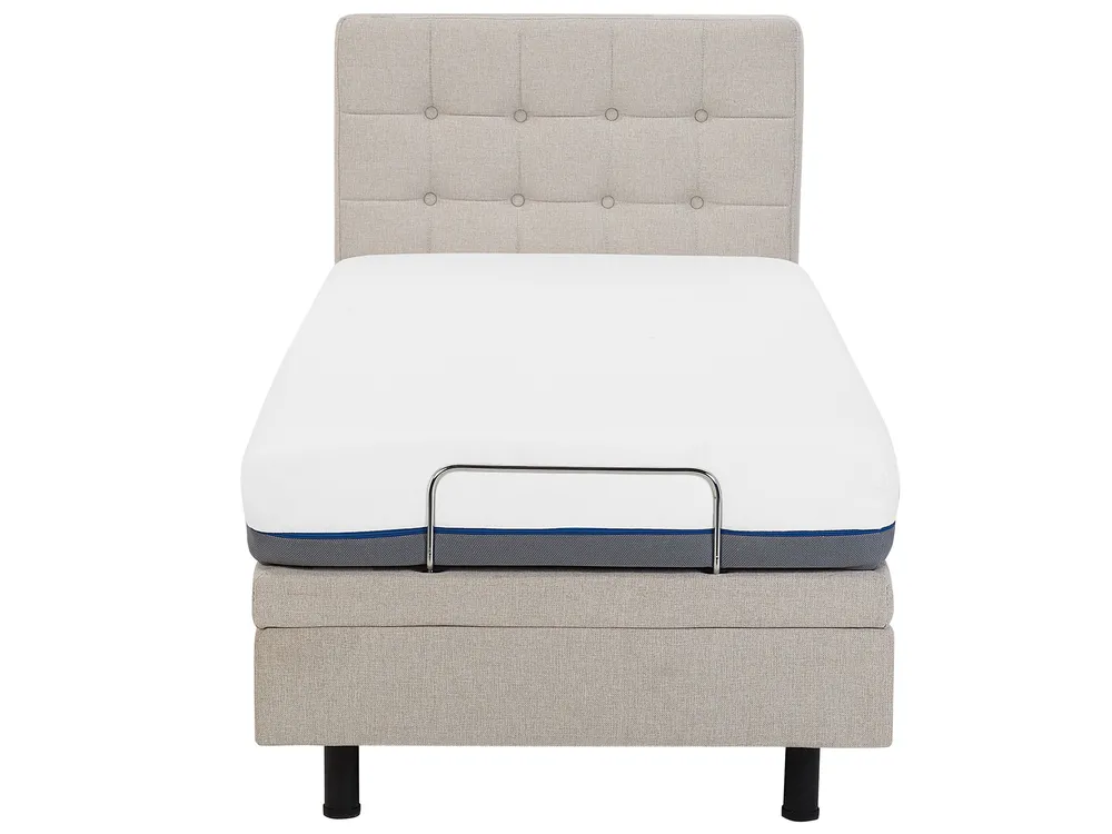 Adjustable Bed Fabric DUKE 80 x 200 cm (EU Small Single) Beige_771759