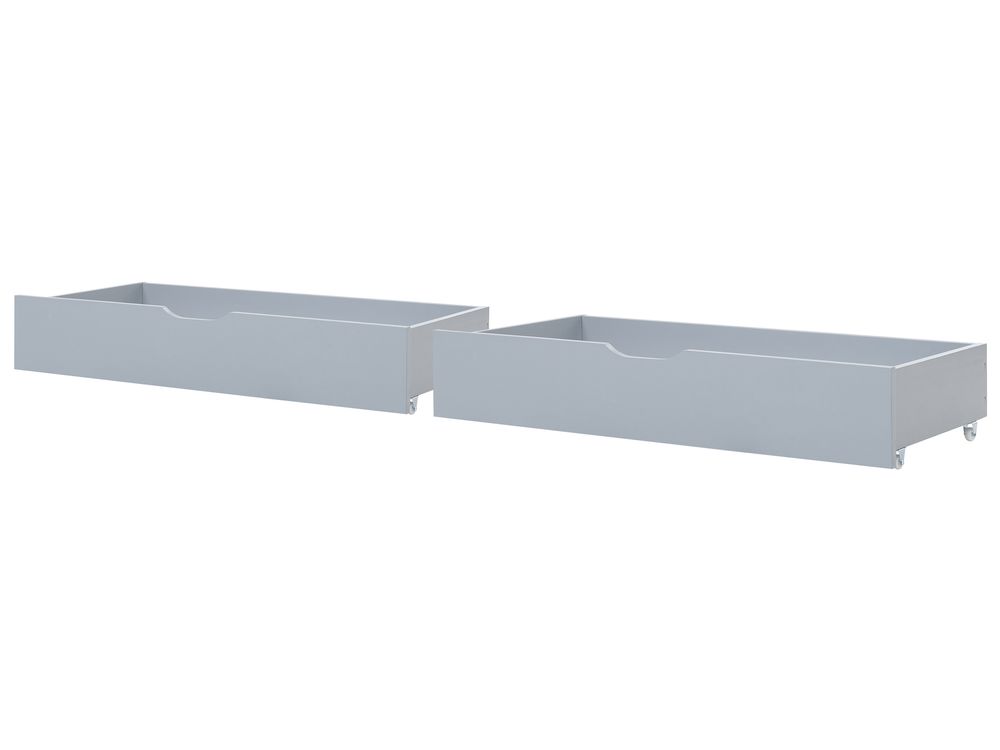 Lot de 2 tiroirs de rangement pour lit Bois de pin CRONAT Gris