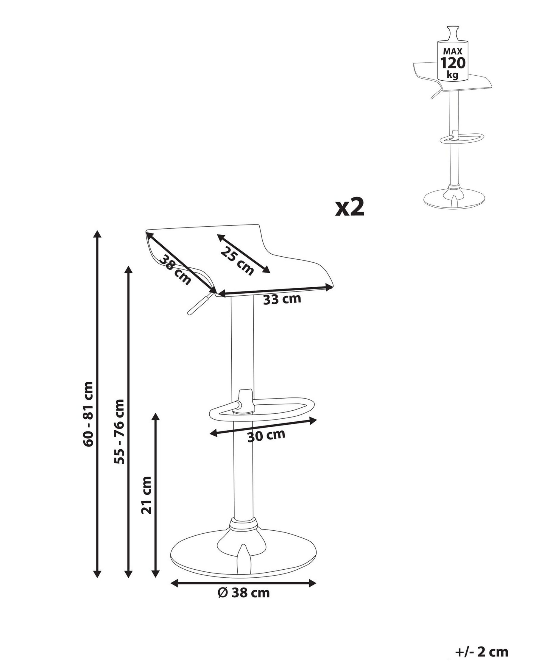 Set of 2 Bar Chairs NEUM Swivel Transparent_915187