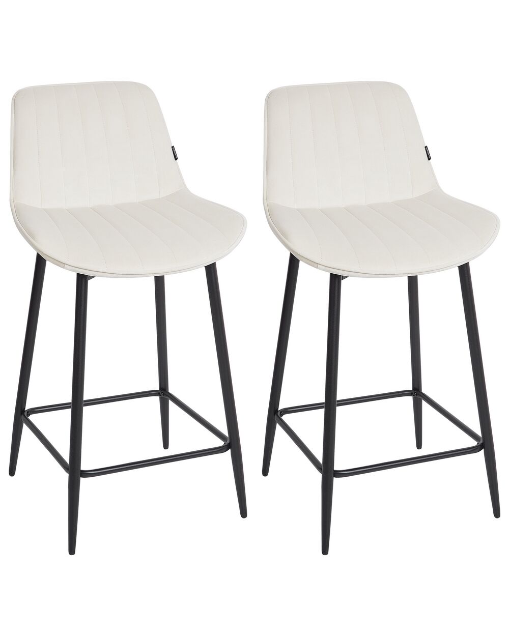 Set di 2 sedie alte DUBROVNIK Velluto Beige chiaro