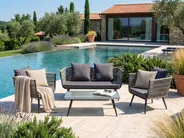 Garden Lounge Set with Table 4 Seater RAGUSA PE Rattan Grey_1149611