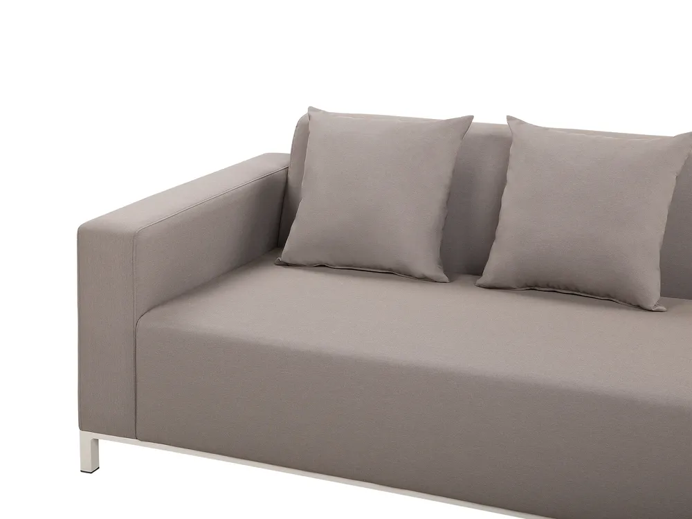 Garden Corner Sofa with Table 5 Seater BELIZE Modular Beige Left Hand_754177