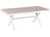 Table de jardin à rallonge 184/242 x 90 cm en aluminium bois clair et blanc FANES_928645