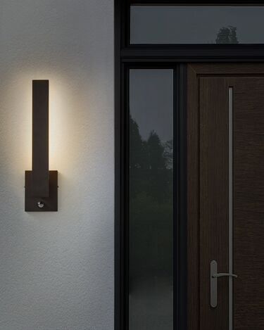 Outdoor LED Wall Light with Motion Sensor Black TUMMEL