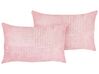 Set of 2 Corduroy Cushions 47 x 27 cm Pink MILLET_854682