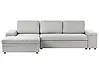 Corner Sofa Bed HRISEY with Storage Faux Linen Light Grey Right Hand