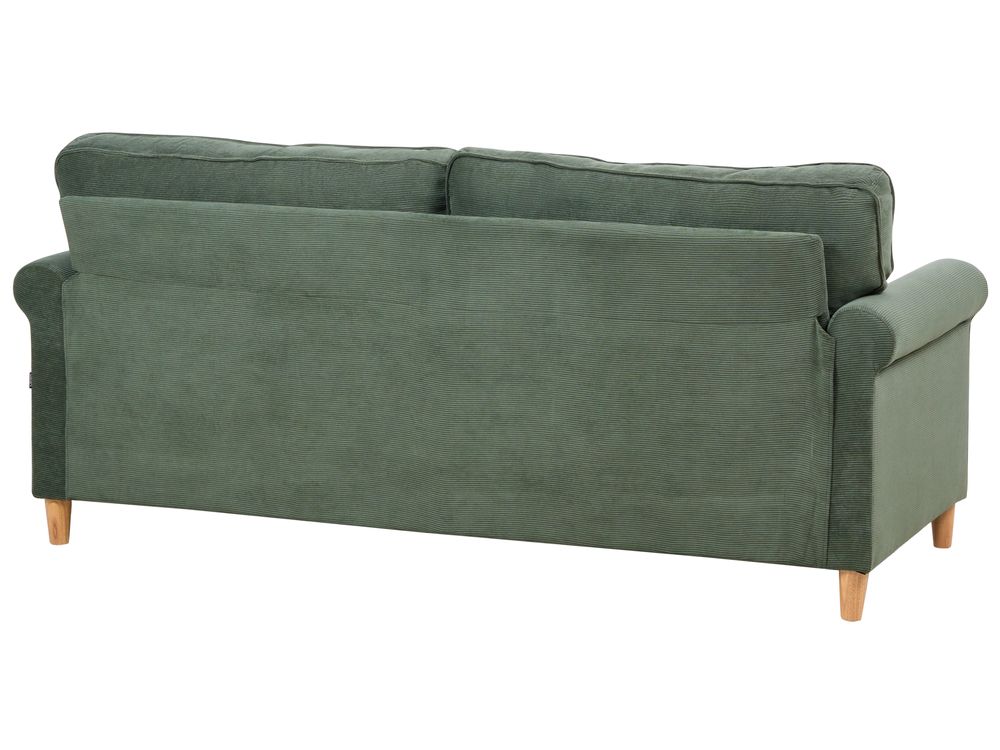 Corduroy Sofa Set Dark Green RONNEBY Beliani