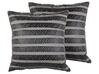 Set di 2 cuscini decorativi 45x45cm pelle sintetica nera LUNARIA_769486