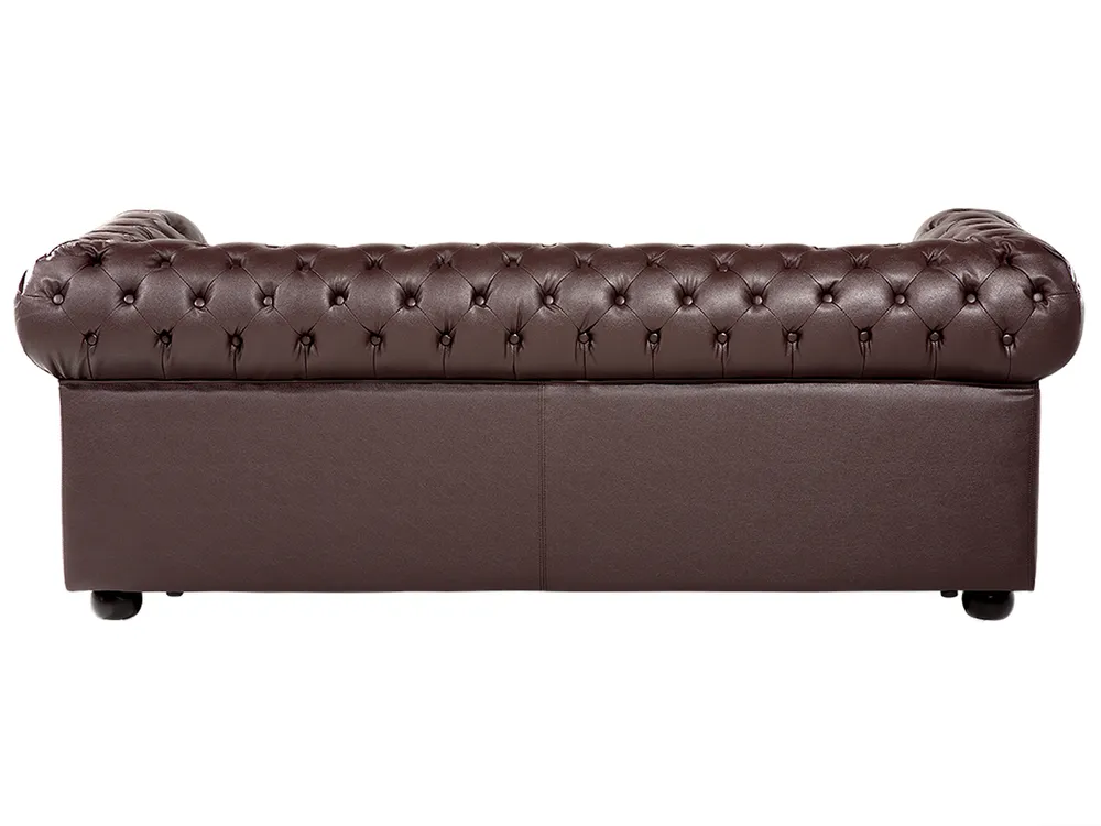 Sofa 3 Seater CHESTERFIELD Leather Brown_539811