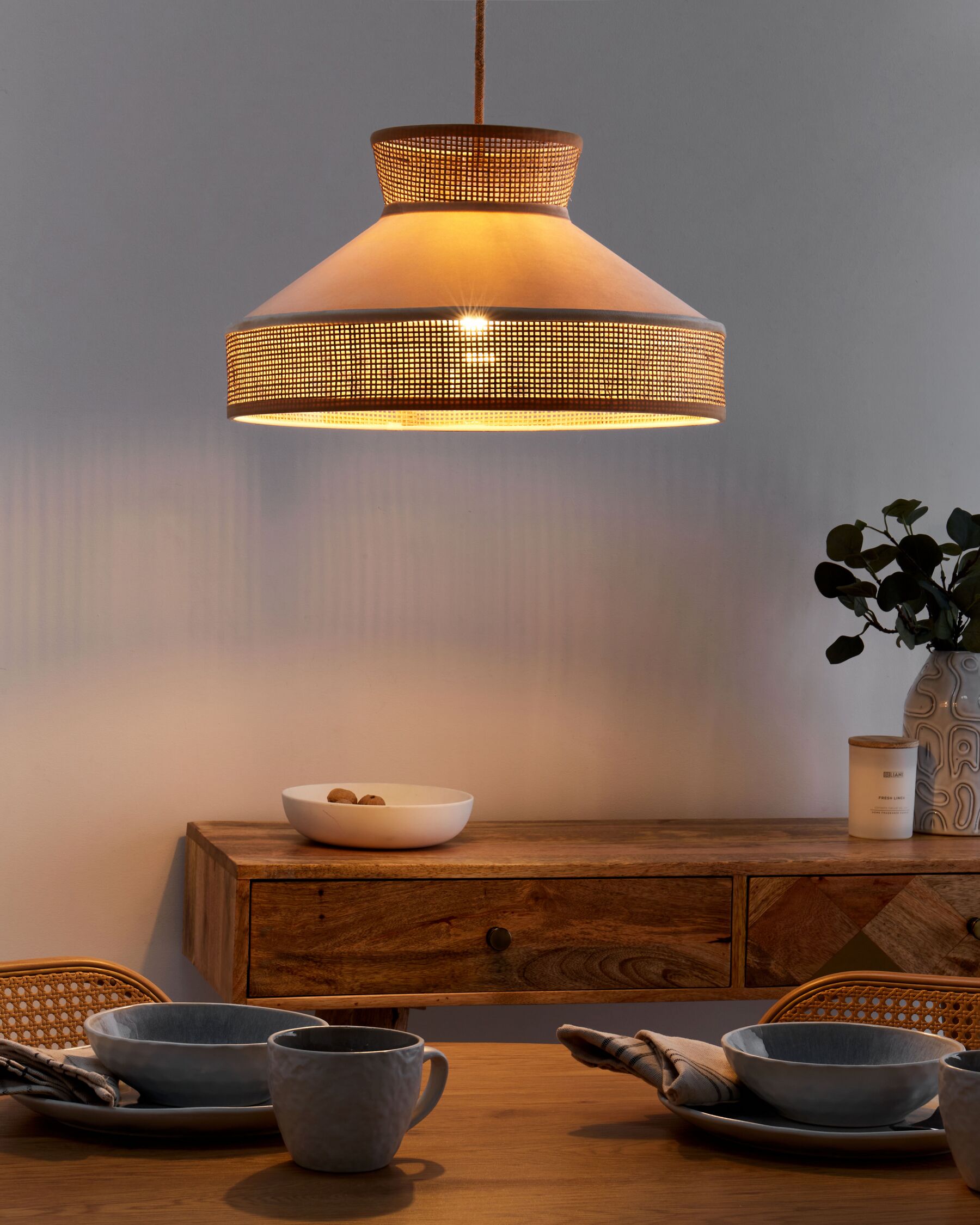 Rattan Pendant Lamp Beige and Natural BATALI_891583