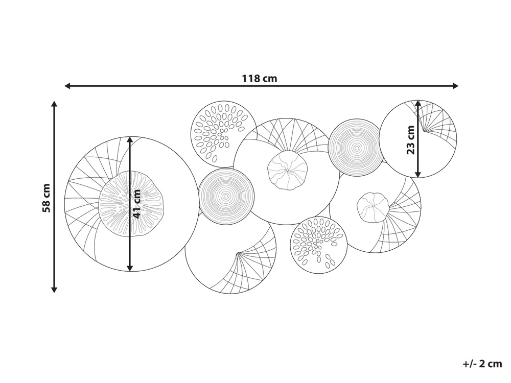 Wanddecoratie CESIUM Metaal 58 cm Zilver
