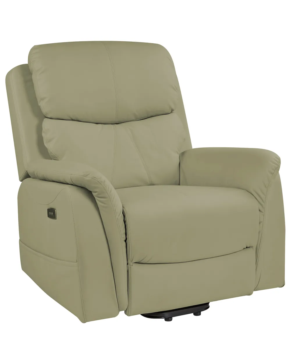Electric Recliner Chair GLORIE with Massage Faux Leather Green