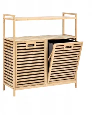 Tilt-Out Laundry Cabinet CEJAR 88 cm Bamboo Light Brown_1151400