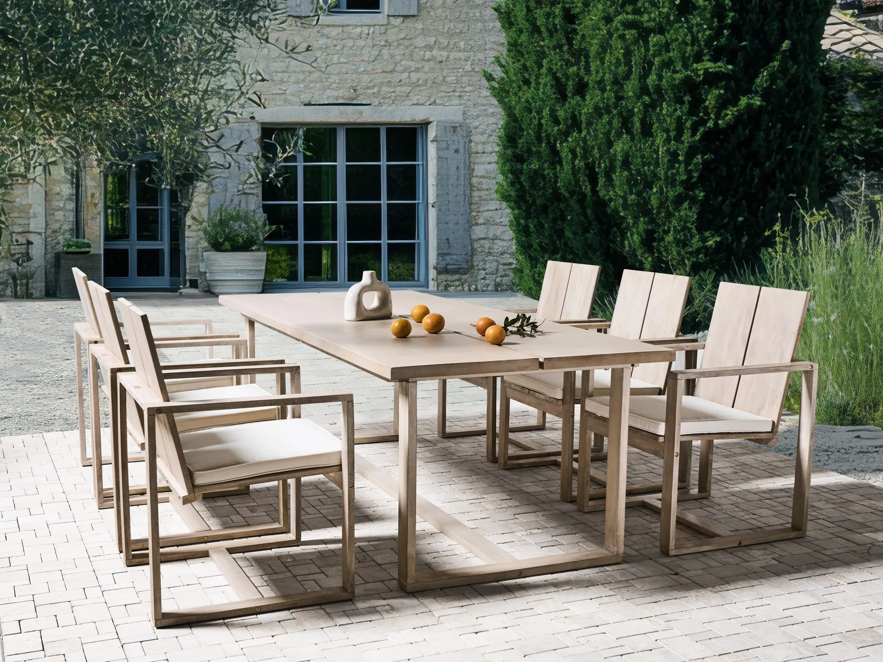 Garden Dining Table AZZANELLO 230 cm 100 cm Acacia Wood Light Brown_956817