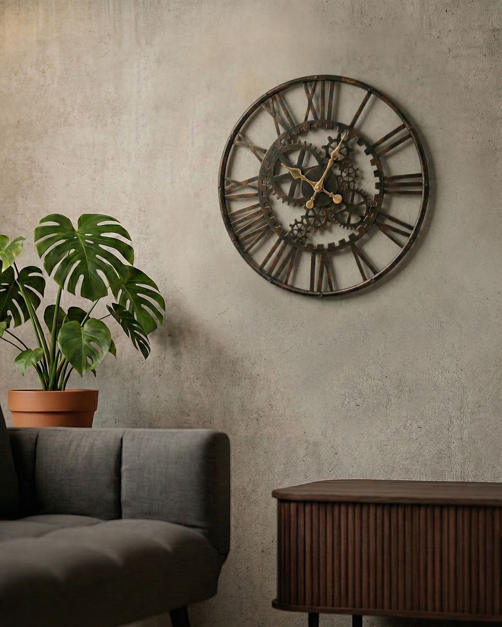 Wall Clock PETRER Synthetic Material Black