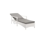 Sun Lounger with Cushion VASTO Reclining PE Rattan White_802177